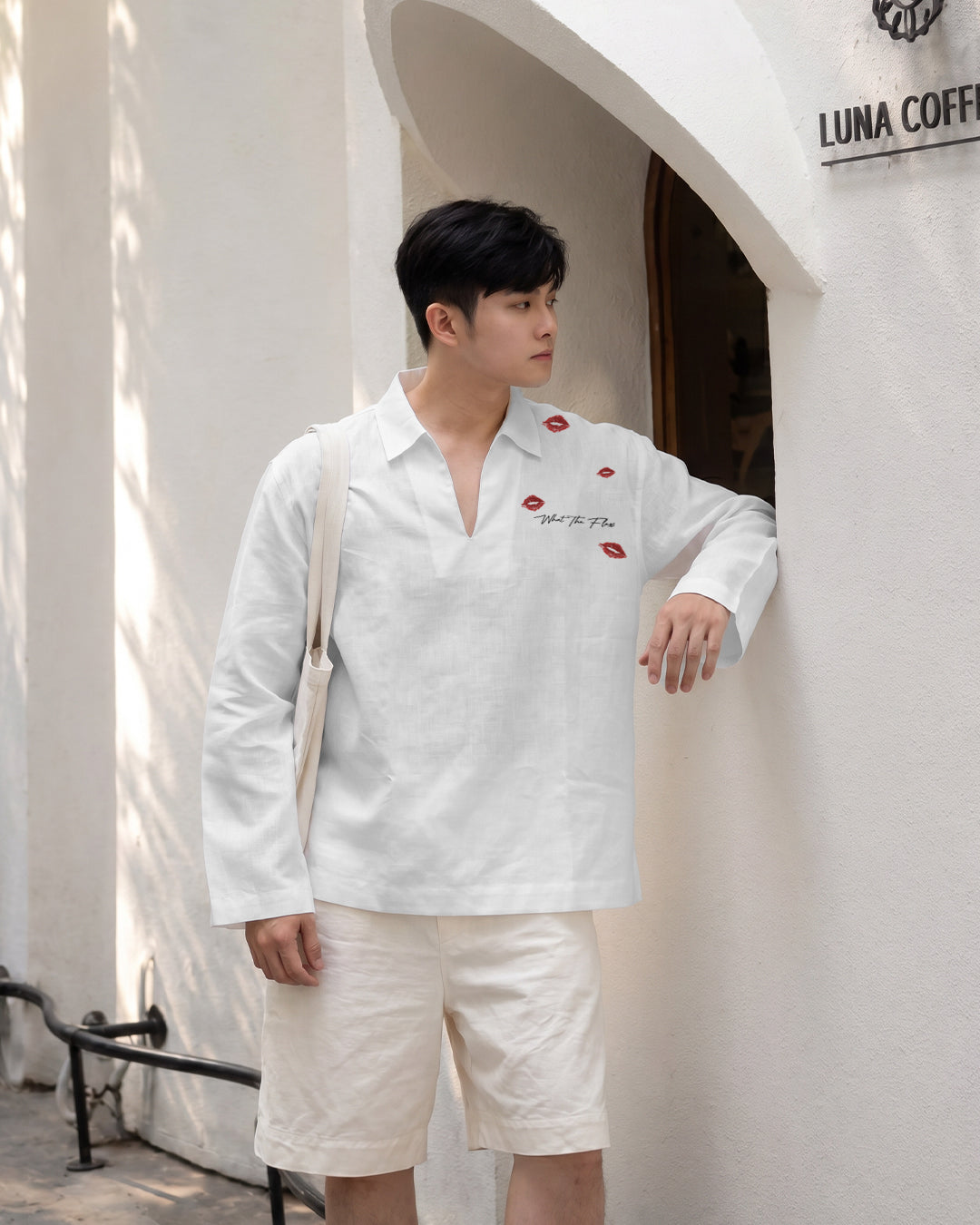 UrbanDrip Men's Oversized White Graphic Shirt | Premium Minimal Streetwear