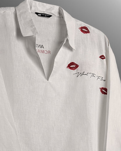 UrbanDrip Men's Oversized White Graphic Shirt | Premium Minimal Streetwear