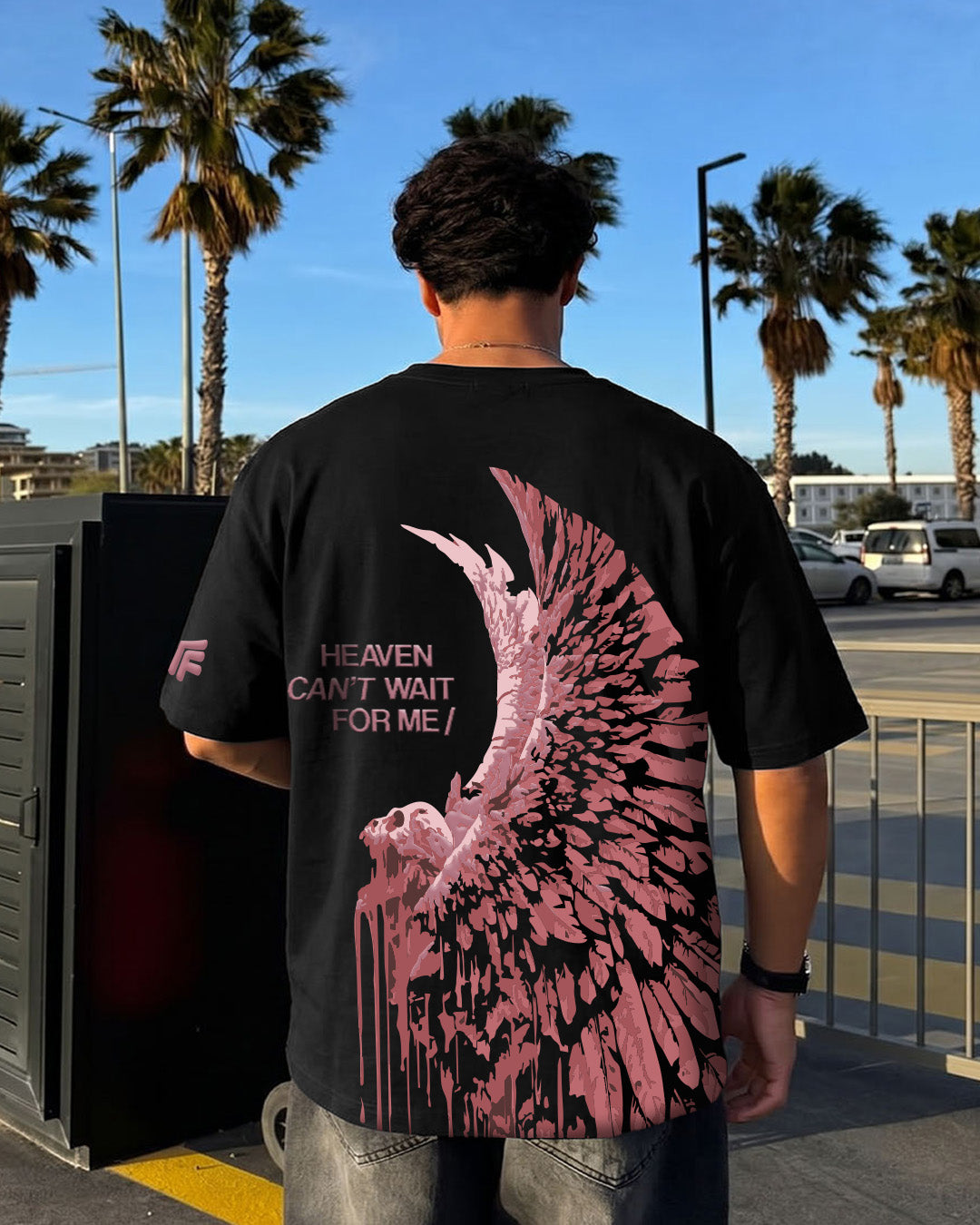 UrbanDrip Heaven Can't Wait Oversized Graphic T-Shirt | Premium Cotton Streetwear Tee