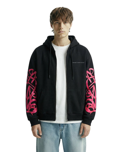 UrbanDrip Men's Black Oversized Graphic Hoodie | Premium Streetwear Hoodie
