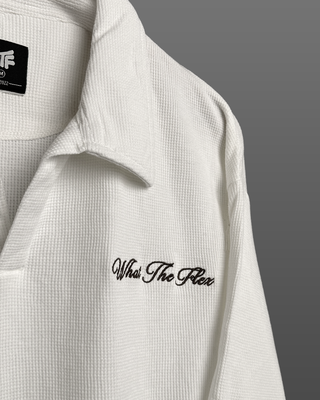 UrbanDrip Men's Oversized Waffle Knit Polo T-Shirt | Premium White Streetwear