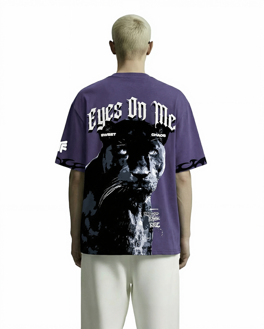 UrbanDrip Eyes On Me Panther Oversized Graphic T-Shirt | Premium Cotton Streetwear Tee