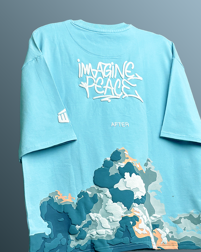 UrbanDrip Imagine Peace Oversized Graphic T-Shirt | Premium Cotton Streetwear Tee