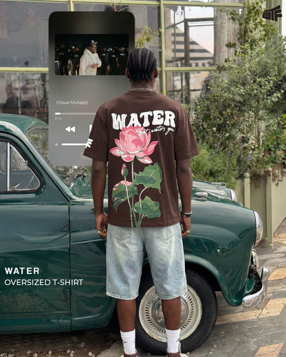 UrbanDrip Water Bloom Oversized Graphic T-Shirt | Premium Cotton Streetwear Tee