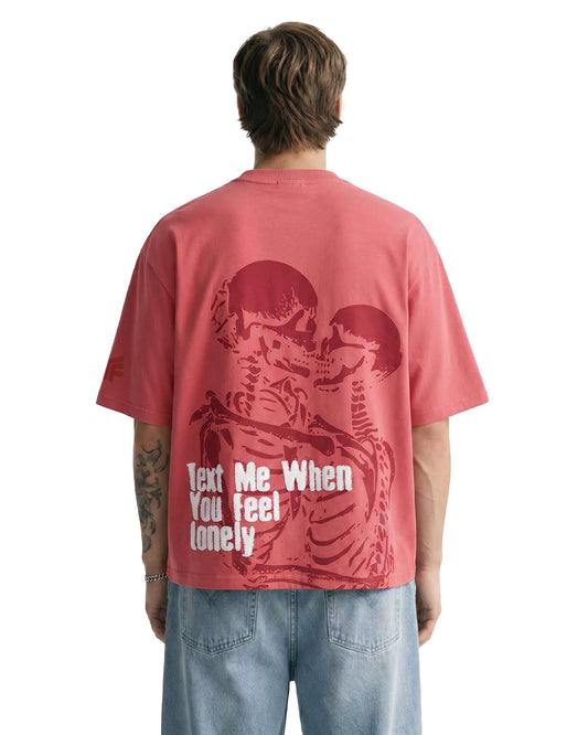 UrbanDrip Text Me When You Feel Lonely Oversized Graphic T-Shirt | Premium Cotton Streetwear Tee