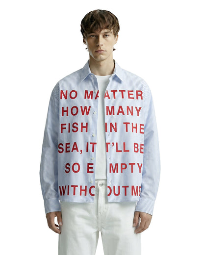 UrbanDrip Men's Oversized Blue Pinstripe Cotton Shirt | Premium Streetwear