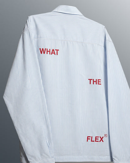 UrbanDrip Men's Oversized Blue Pinstripe Cotton Shirt | Premium Streetwear