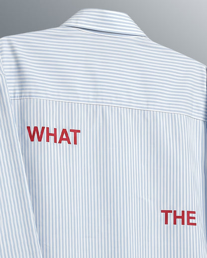 UrbanDrip Men's Oversized Blue Pinstripe Cotton Shirt | Premium Streetwear