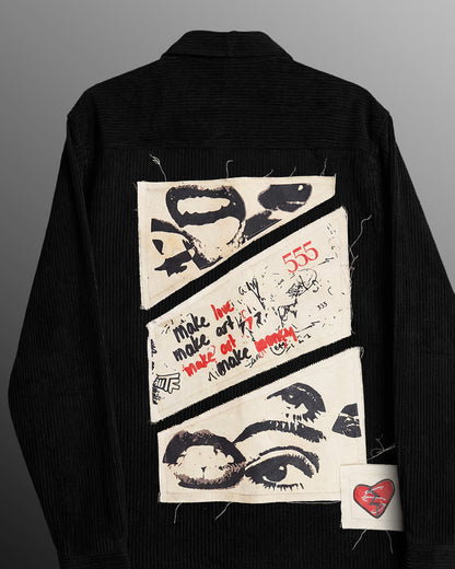 UrbanDrip Men's Oversized Black Textured Graphic Shirt | Premium Streetwear
