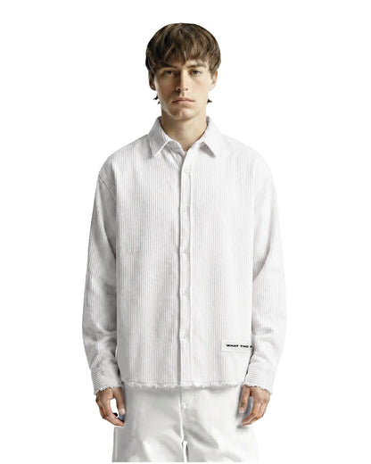 UrbanDrip Men's Oversized Textured Ribbed Graphic Shirt | Premium Off-White Streetwear