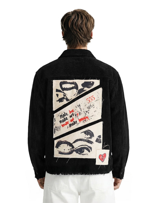 UrbanDrip Men's Oversized Black Textured Graphic Shirt | Premium Streetwear