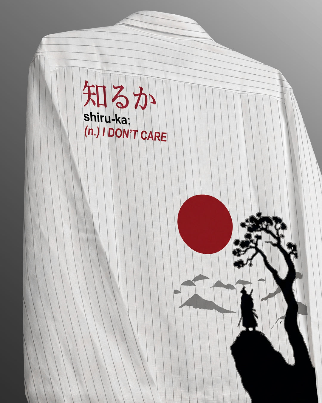 UrbanDrip Men's Oversized Japanese Graphic Pinstripe Shirt | Premium Streetwear