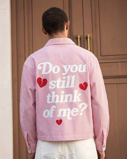 UrbanDrip Men's Oversized Pink Pinstripe Graphic Shirt | Premium Streetwear
