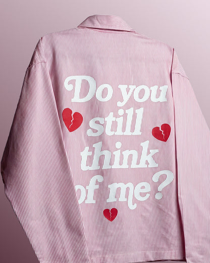 UrbanDrip Men's Oversized Pink Pinstripe Graphic Shirt | Premium Streetwear