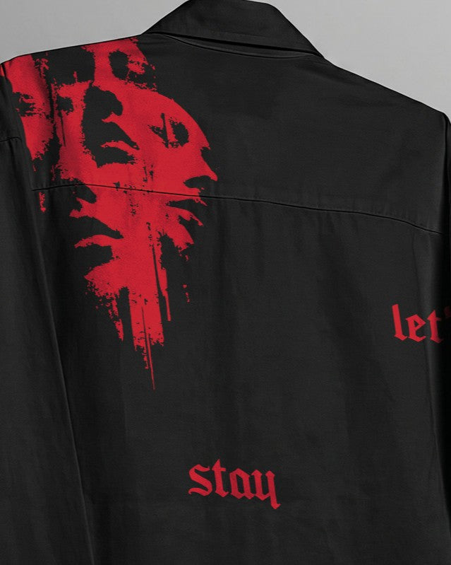 UrbanDrip Men's Oversized Black Graphic Shirt | Premium Streetwear