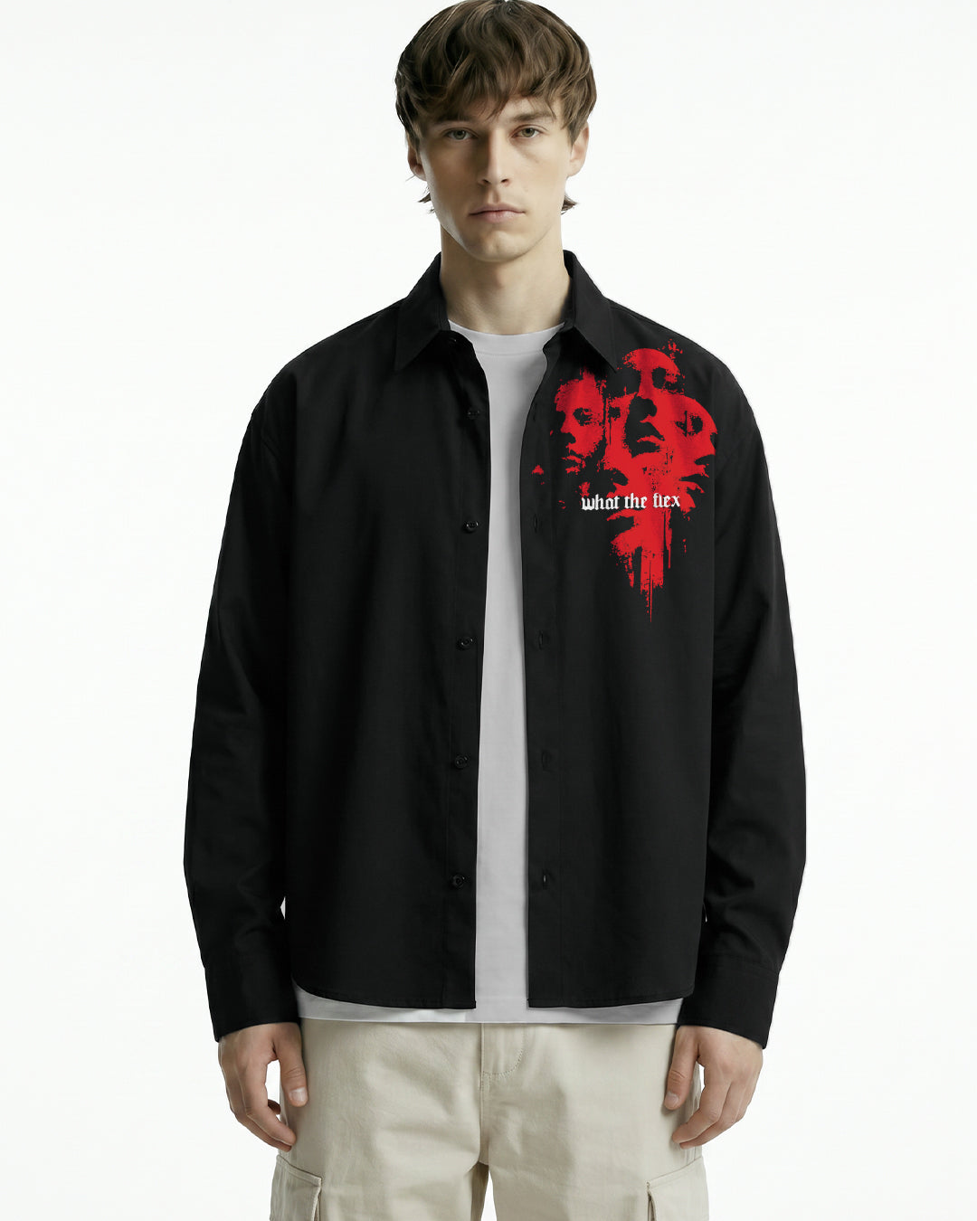 UrbanDrip Men's Oversized Black Graphic Shirt | Premium Streetwear