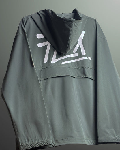 UrbanDrip Olive Green Oversized Hooded Jacket | Premium Streetwear Windbreaker