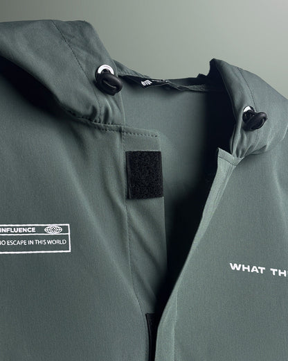 UrbanDrip Olive Green Oversized Hooded Jacket | Premium Streetwear Windbreaker
