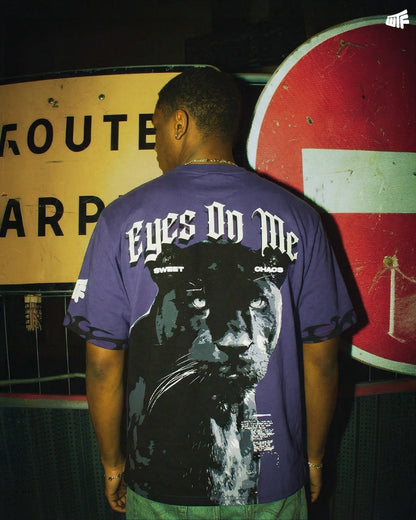 UrbanDrip Eyes On Me Panther Oversized Graphic T-Shirt | Premium Cotton Streetwear Tee